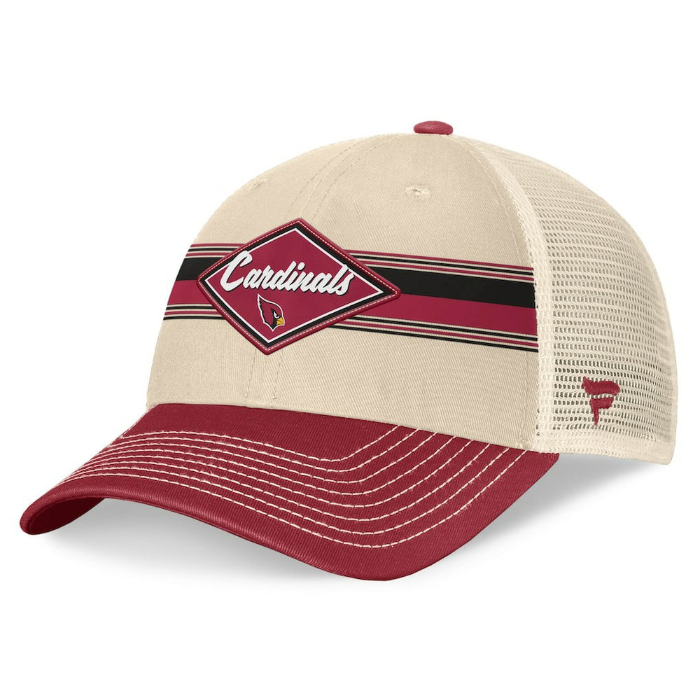 Arizona Cardinals Diamond Stripe Trucker Adjustable Hat Natural/Cardinal | Fanatics