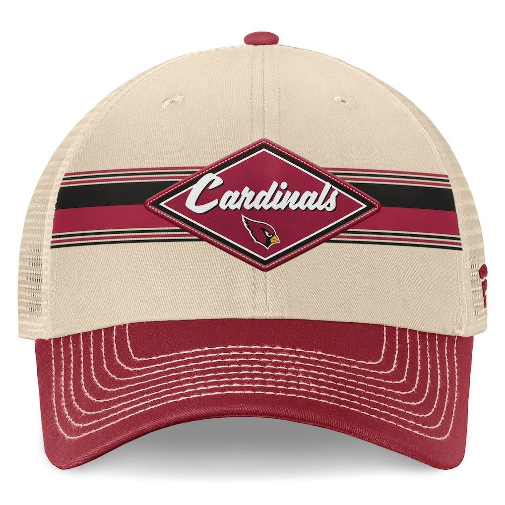 Arizona Cardinals Diamond Stripe Trucker Adjustable Hat Natural/Cardinal | Fanatics