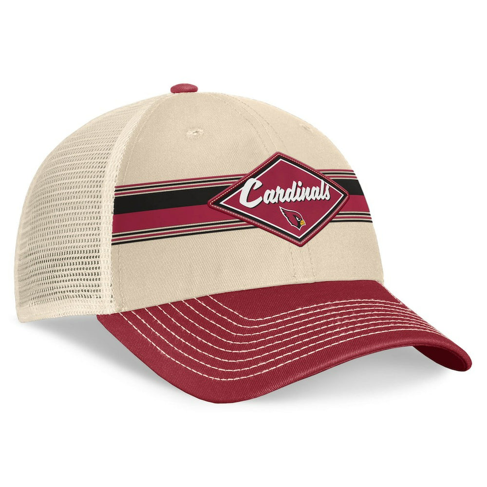 Arizona Cardinals Diamond Stripe Trucker Adjustable Hat Natural/Cardinal | Fanatics