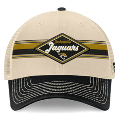 Jacksonville Jaguars Diamond Stripe Trucker Adjustable Hat Natural/Black | Fanatics