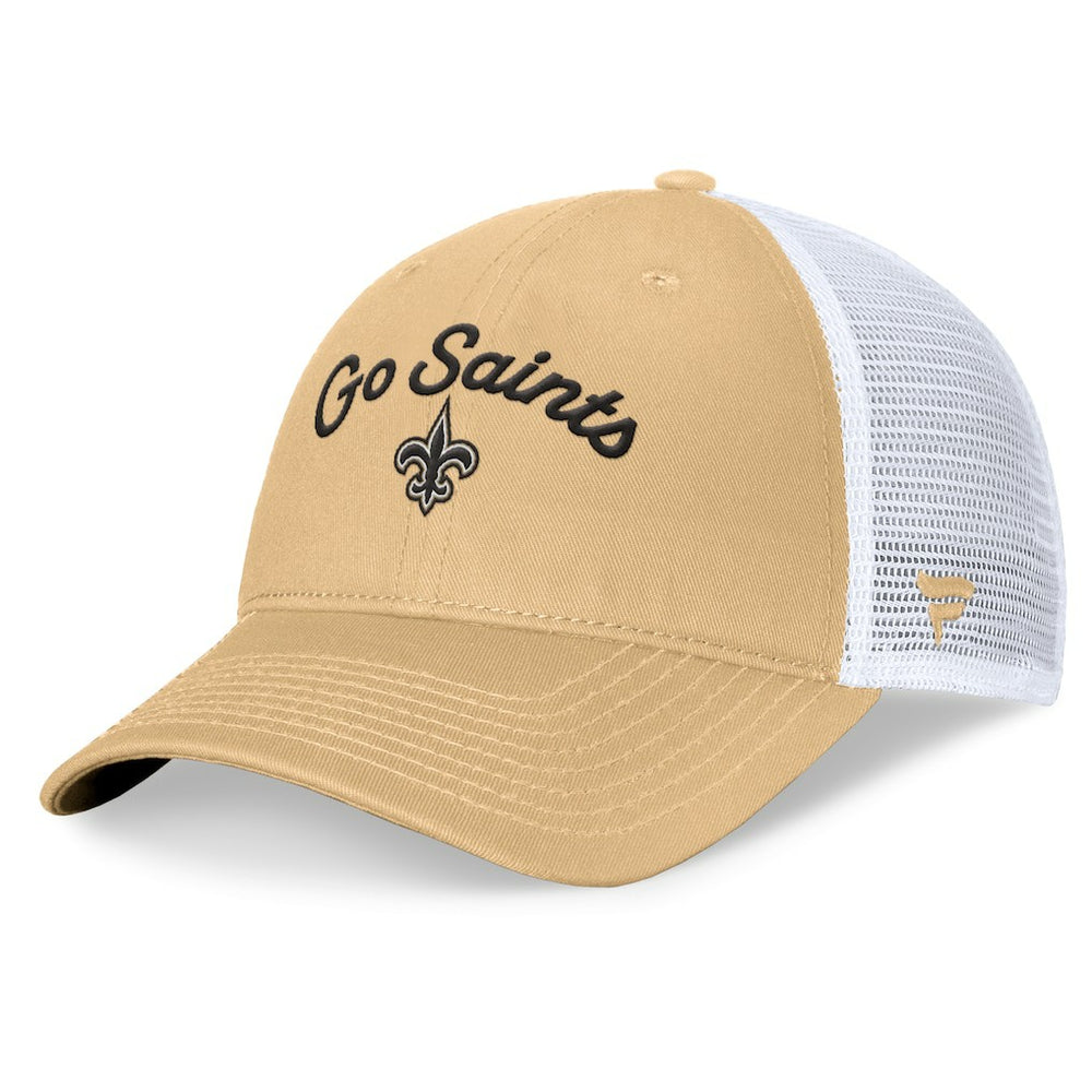 New Orleans Saints Women's Slogan Trucker Adjustable Hat Gold | Fanatics