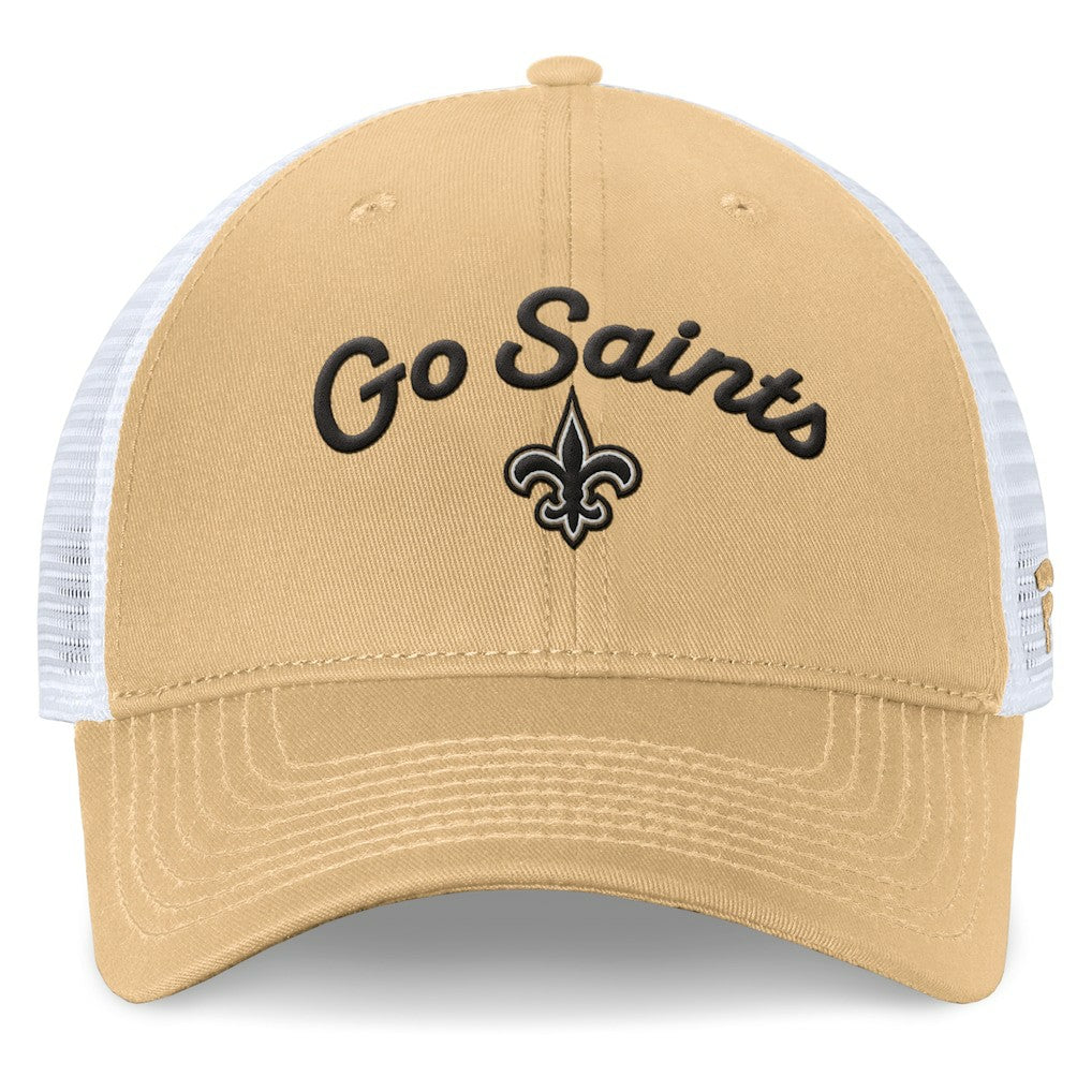 New Orleans Saints Women's Slogan Trucker Adjustable Hat Gold | Fanatics