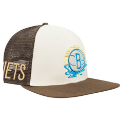 Brooklyn Nets Pro Standard Glint Sunset Snapback Hat Cream/Brown - NBA