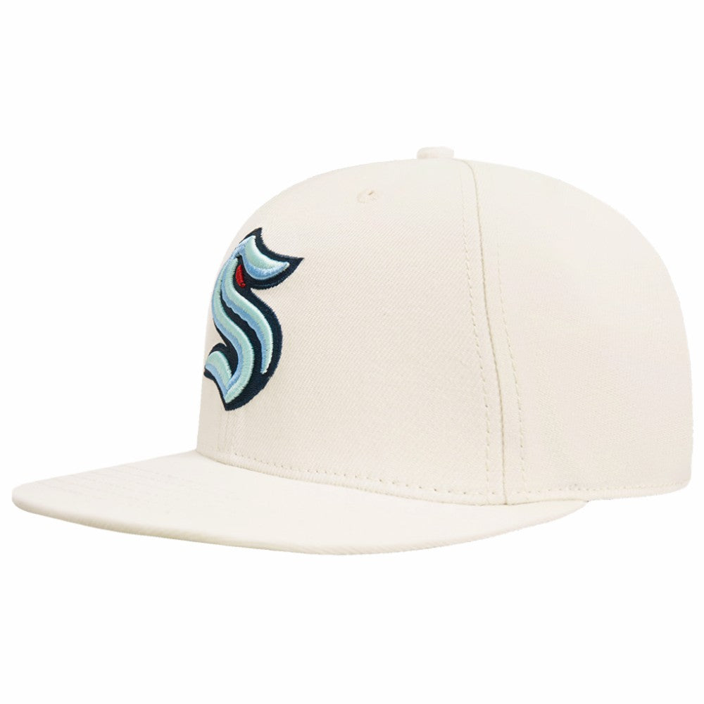 Seattle Kraken Pro Standard Retro Classic Logo Snapback Hat - Cream - NHL