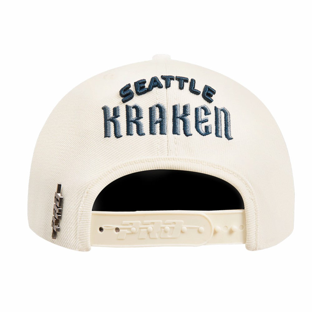 Seattle Kraken Pro Standard Retro Classic Logo Snapback Hat - Cream - NHL