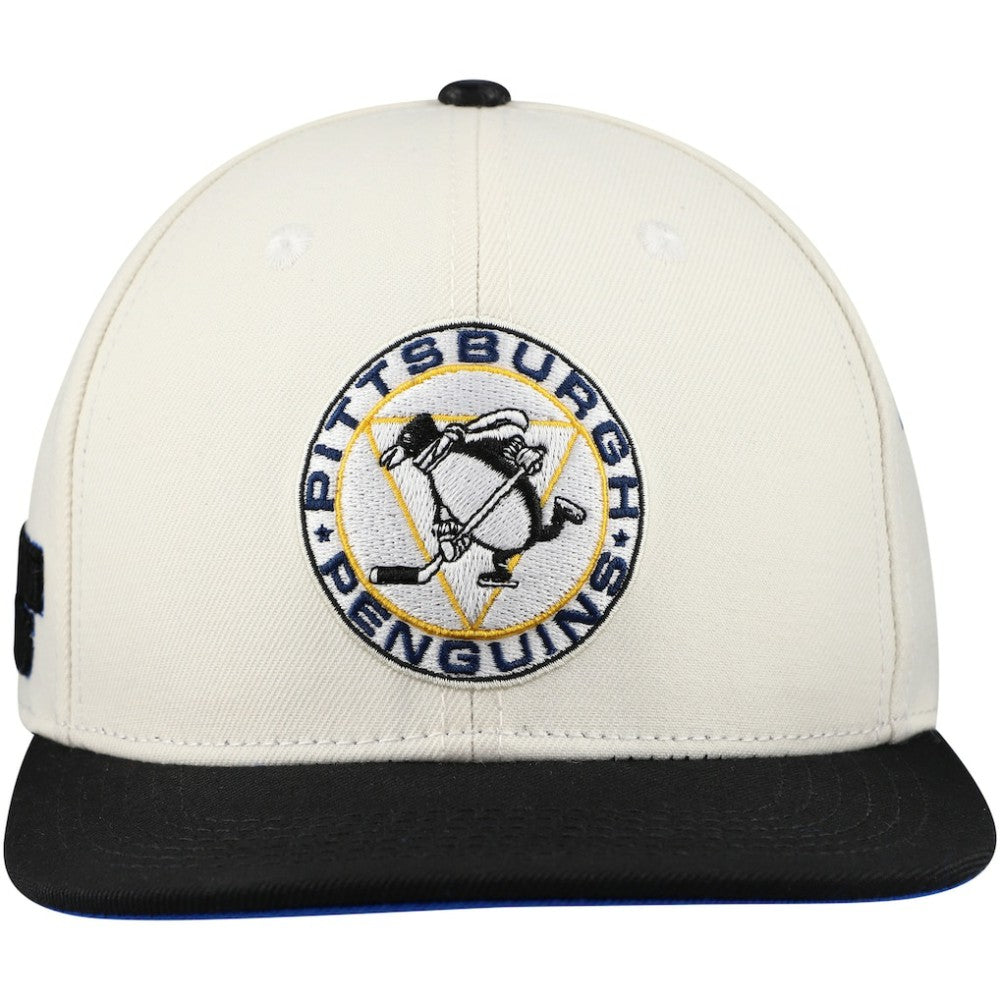 Pittsburgh Penguins Pro Standard Retro Classic Logo Snapback Hat - Cream - NHL