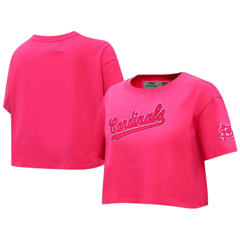 St. Louis Cardinals Pro Standard Women's Triple Pink Boxy Cropped T-Shirt - MLB