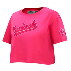 St. Louis Cardinals Pro Standard Women's Triple Pink Boxy Cropped T-Shirt - MLB