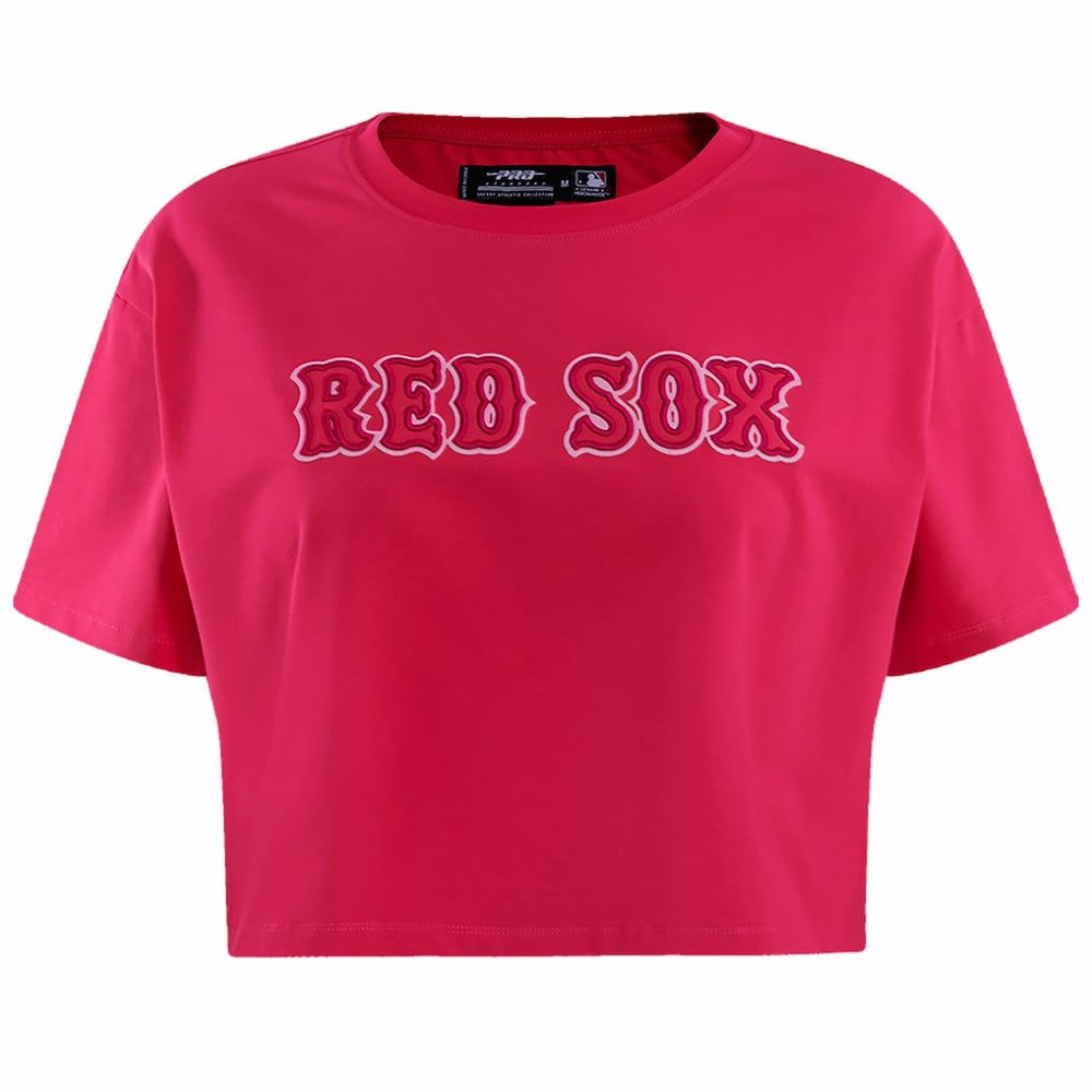 Boston Red Sox Pro Standard Women's Triple Pink Boxy Cropped T-Shirt - MLB