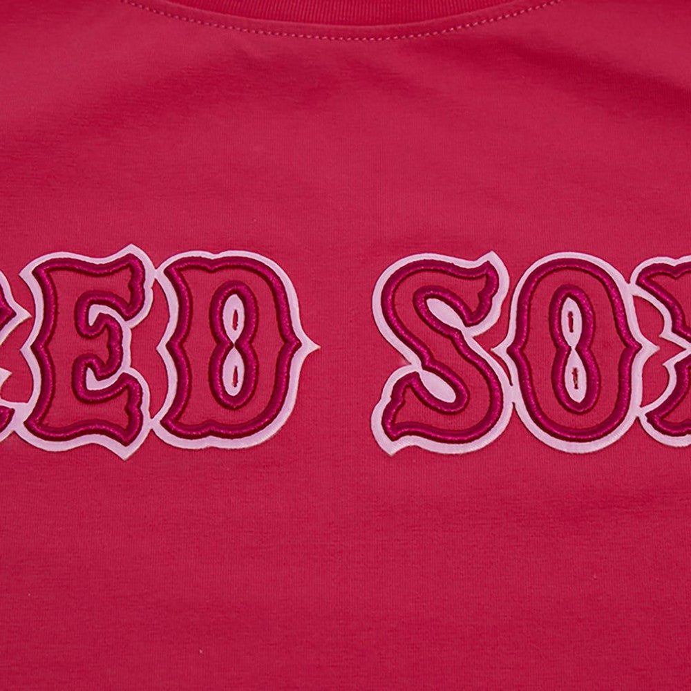 Boston Red Sox Pro Standard Women's Triple Pink Boxy Cropped T-Shirt - MLB
