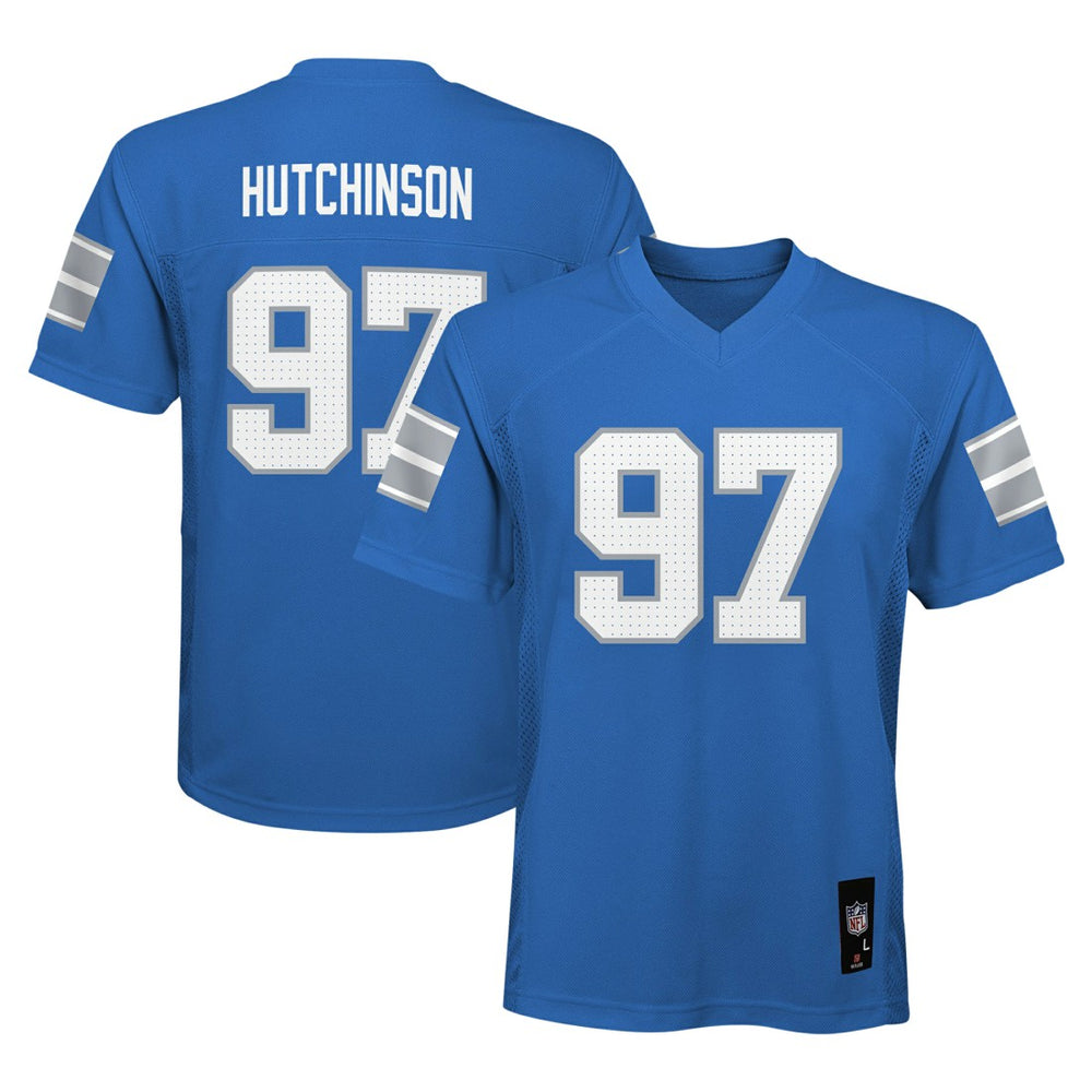 Aidan Hutchinson Detroit Lions Youth Replica Player Jersey Blue | NFL