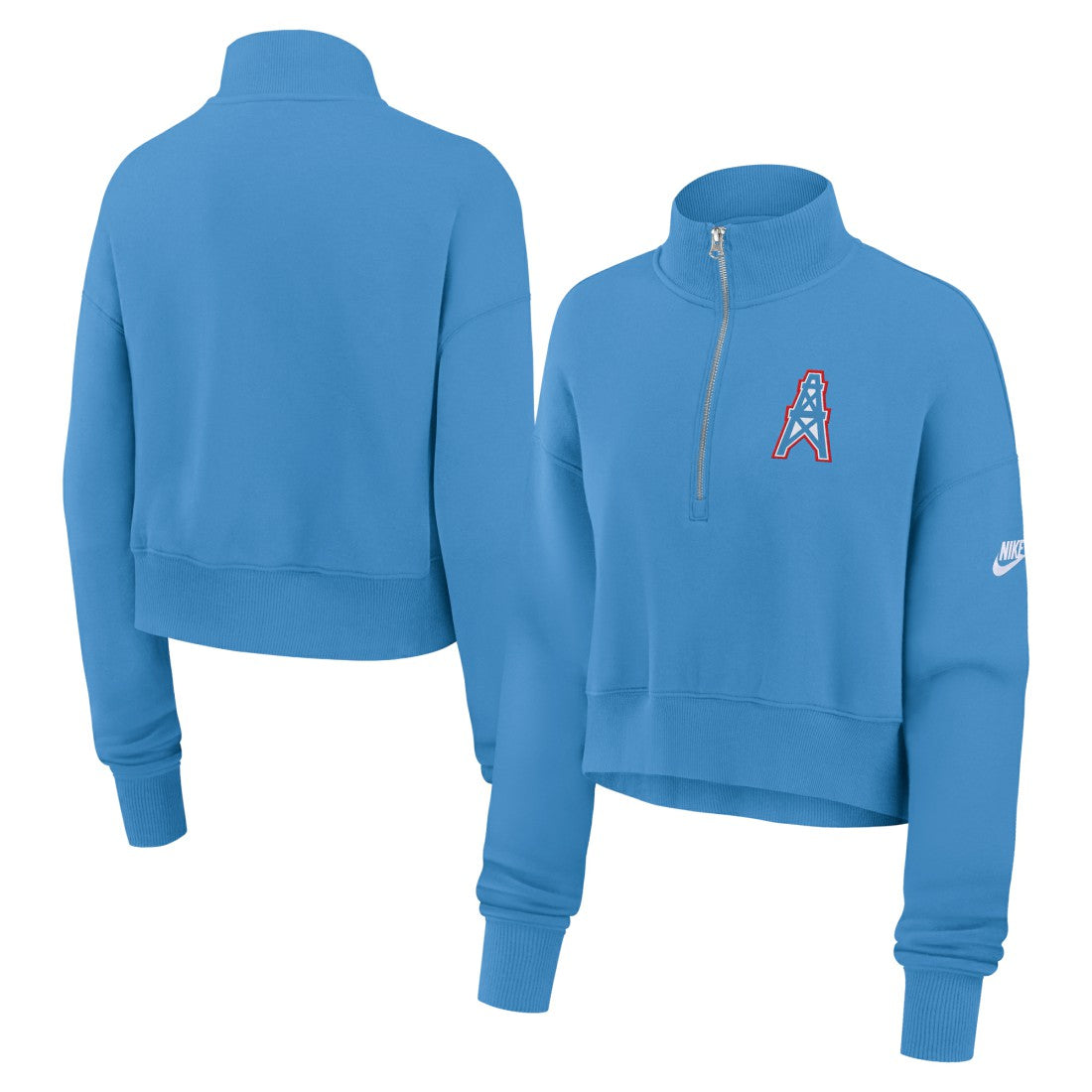 Tennessee Titans Women's Rewind Phoenix Half-Zip Sweatshirt Light Blue | Nike for Sale
