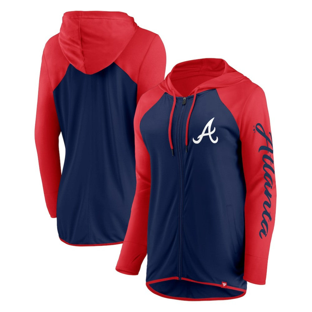 Atlanta Braves Fanatics Women's Script Sleeve Full-Zip Hoodie - MLB