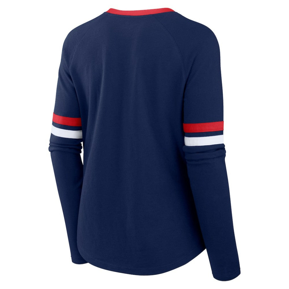 Atlanta Braves Fanatics Women's Won & Done Raglan Lace-Up Long Sleeve T-Shirt - MLB
