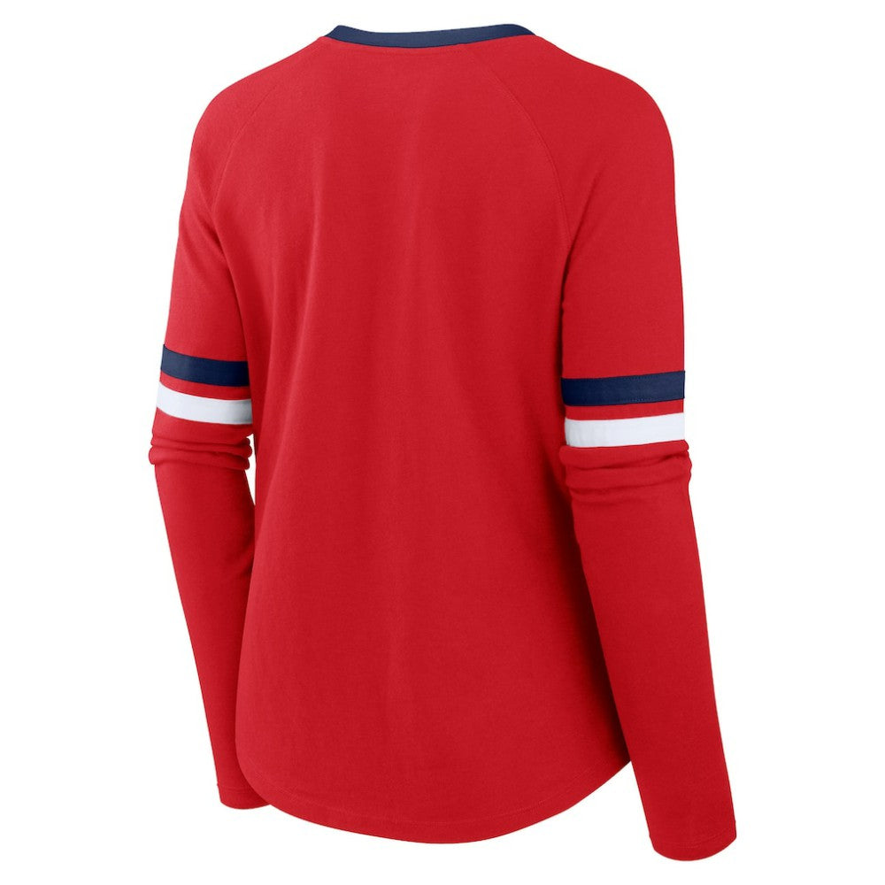 St. Louis Cardinals Fanatics Women's Won & Done Raglan Lace-Up Long Sleeve T-Shirt - MLB