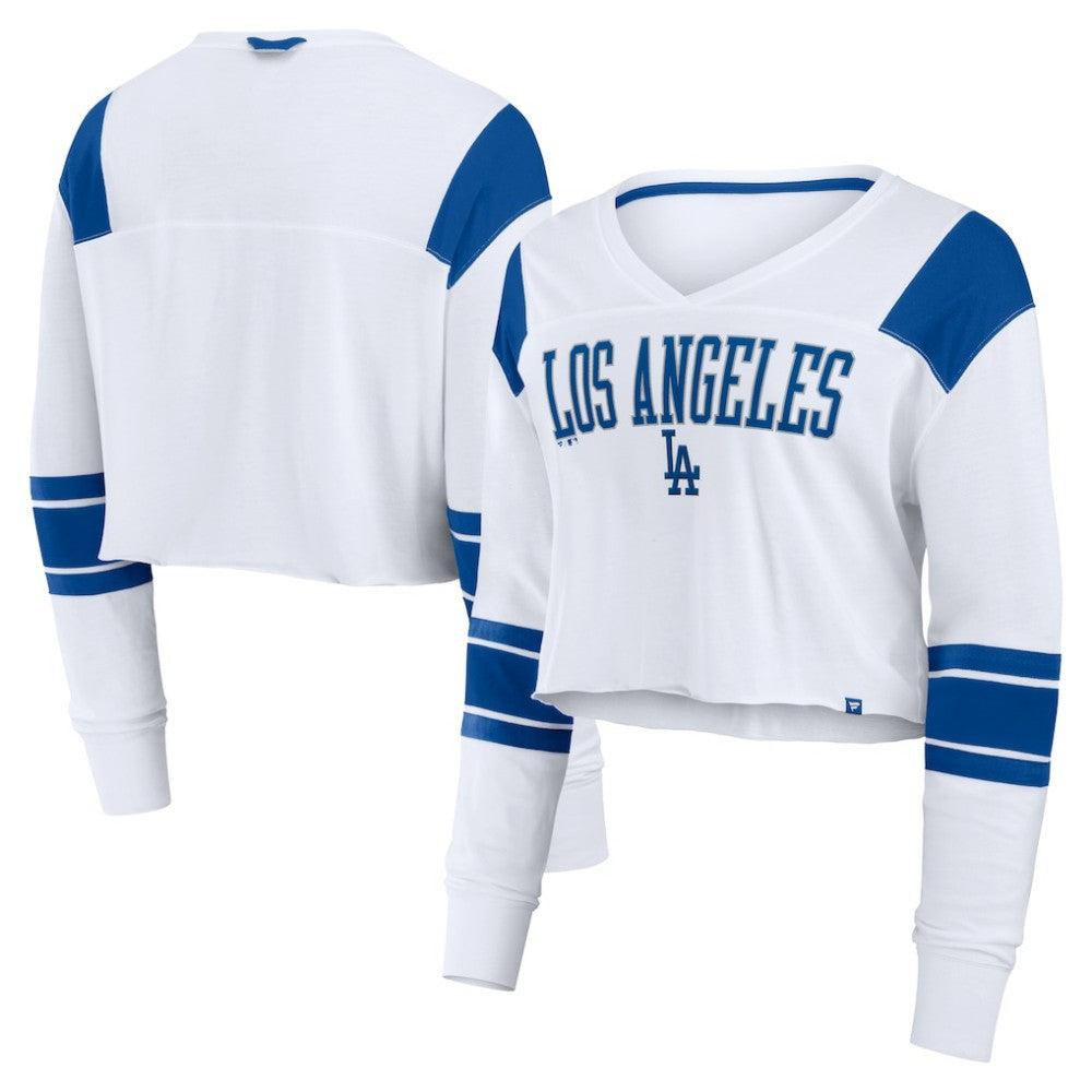 Los Angeles Dodgers Fanatics Women's Stretch Cropped Fashion Long Sleeve T-Shirt - MLB