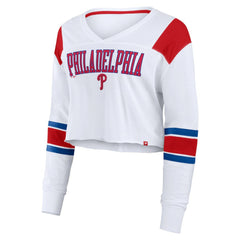 Philadelphia Phillies Fanatics Women's Stretch Cropped Fashion Long Sleeve T-Shirt - MLB
