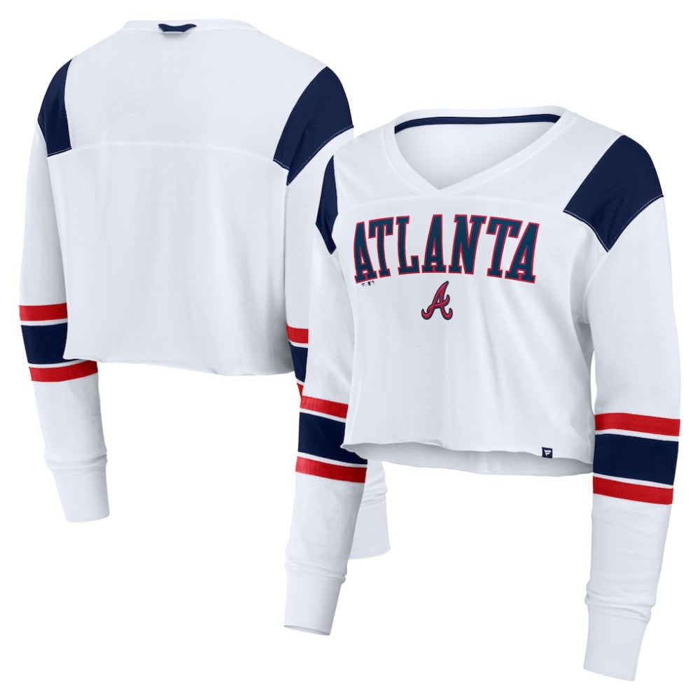 Atlanta Braves Fanatics Women's Stretch Cropped Fashion Long Sleeve T-Shirt - MLB