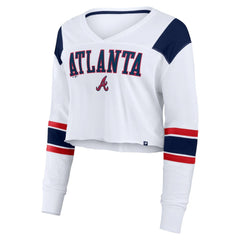 Atlanta Braves Fanatics Women's Stretch Cropped Fashion Long Sleeve T-Shirt - MLB