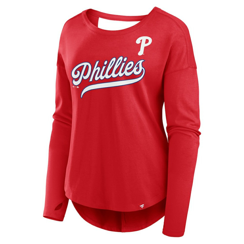 Philadelphia Phillies Fanatics Women's Core Boat Neck Long Sleeve T-Shirt  - MLB