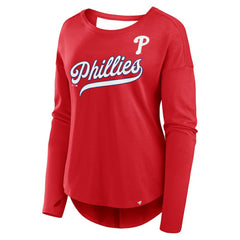 Philadelphia Phillies Fanatics Women's Core Boat Neck Long Sleeve T-Shirt  - MLB