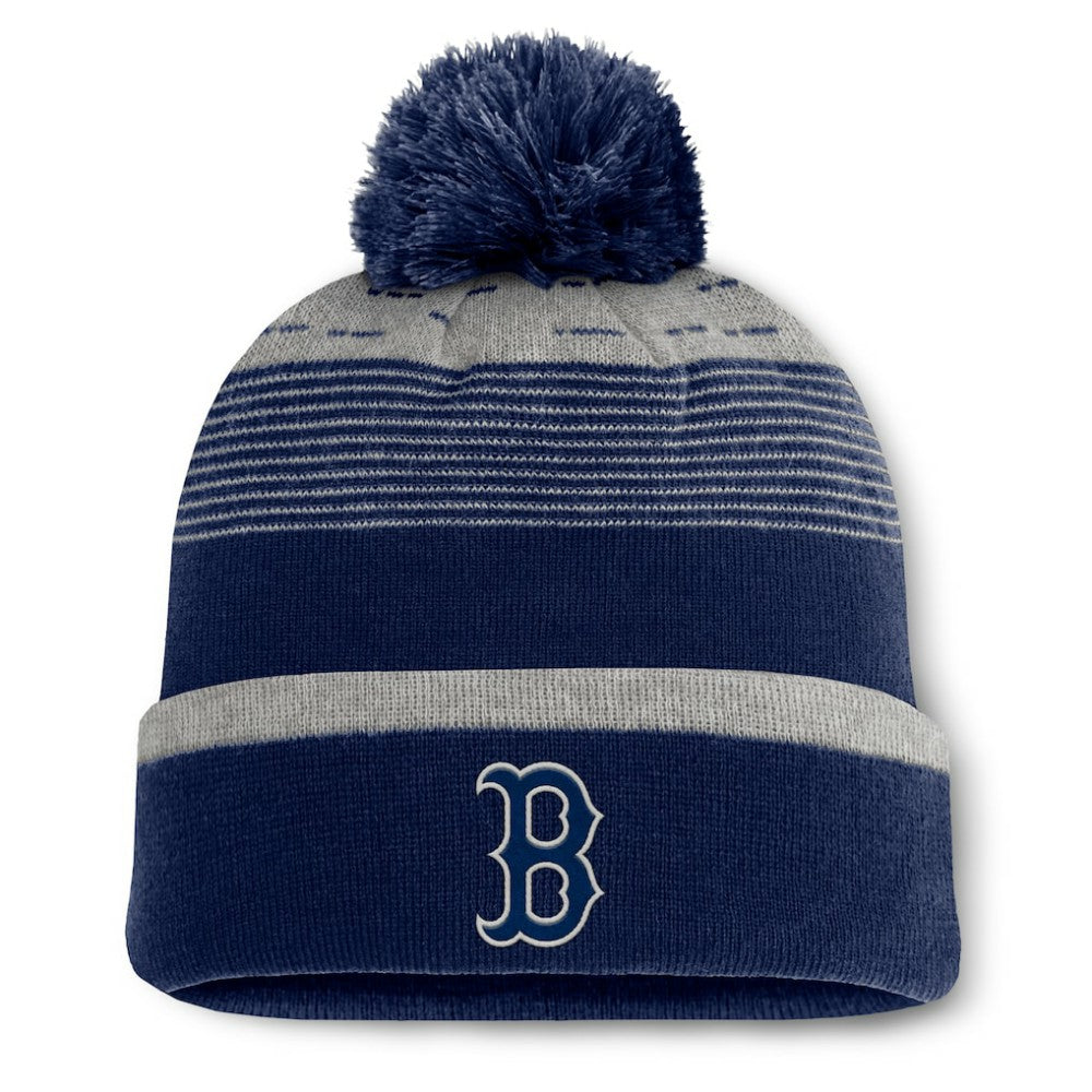 Boston Red Sox Fanatics Fundamental Gradient Cuffed Knit Hat with Pom - MLB