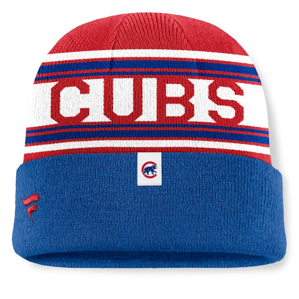 Chicago Cubs Fanatics Fundamental Team Stripe Cuffed Knit Hat - MLB