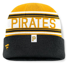 Pittsburgh Pirates Fanatics Fundamental Team Stripe Cuffed Knit Hat - MLB