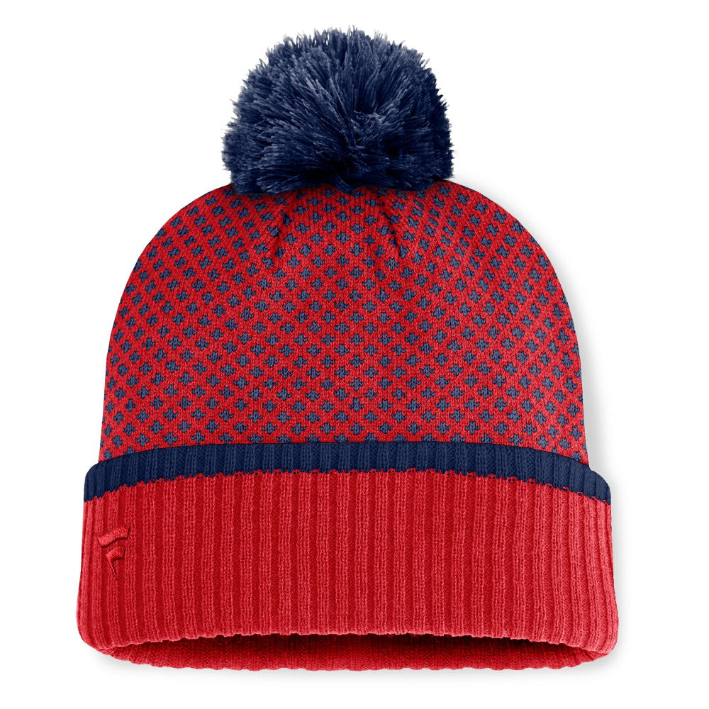 Los Angeles Angels Fanatics Women's Fundamental Jacquard Cuffed Knit Hat with Pom - MLB