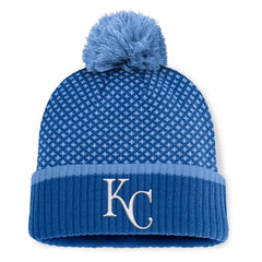 Kansas City Royals Fanatics Women's Fundamental Jacquard Cuffed Knit Hat with Pom - MLB