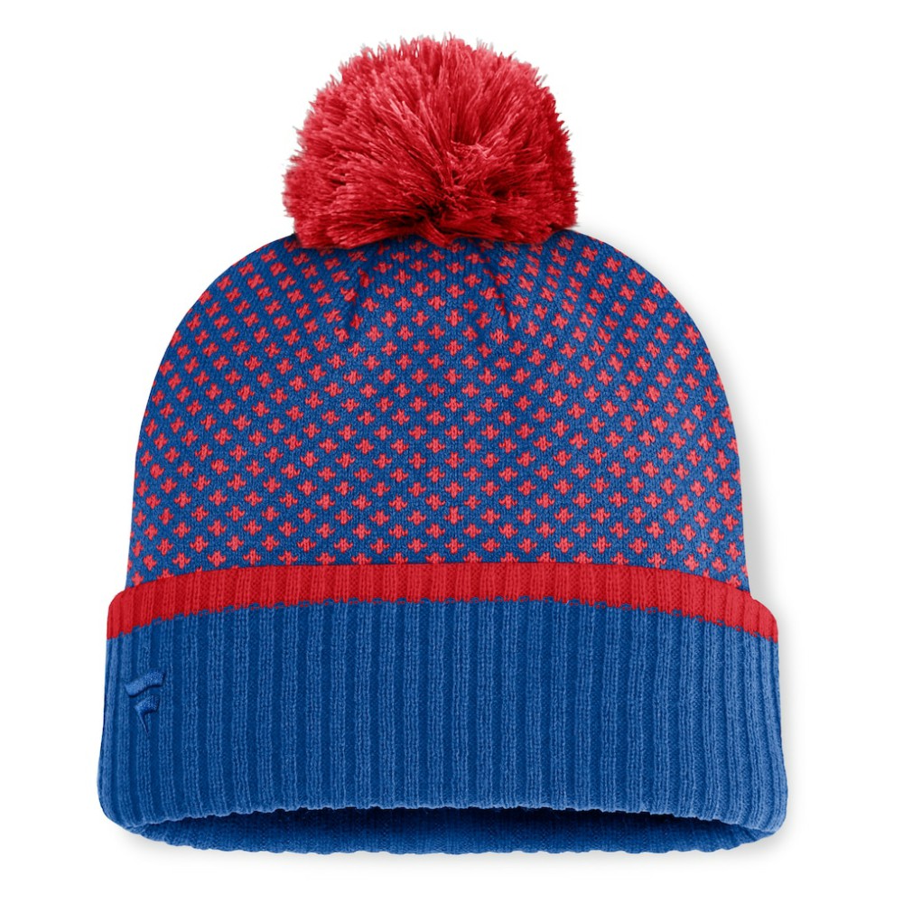 Chicago Cubs Fanatics Women's Fundamental Jacquard Cuffed Knit Hat with Pom - MLB