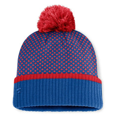 Chicago Cubs Fanatics Women's Fundamental Jacquard Cuffed Knit Hat with Pom - MLB