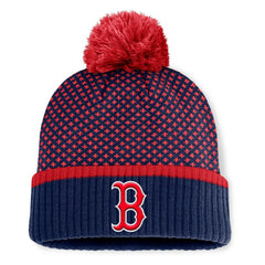Boston Red Sox Fanatics Women's Fundamental Jacquard Cuffed Knit Hat with Pom - MLB