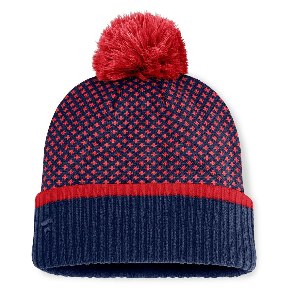 Boston Red Sox Fanatics Women's Fundamental Jacquard Cuffed Knit Hat with Pom - MLB