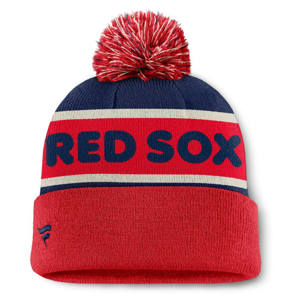 Boston Red Sox Fanatics Heritage Cuffed Knit Hat with Pom - MLB