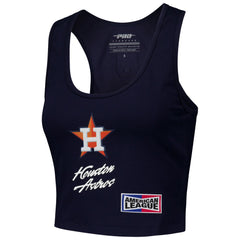 Houston Astros Pro Standard Women's Fast Lane Fitted Tri-Blend Cropped Tank Top - MLB