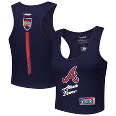 Atlanta Braves Pro Standard Women's Fast Lane Fitted Tri-Blend Cropped Tank Top - MLB