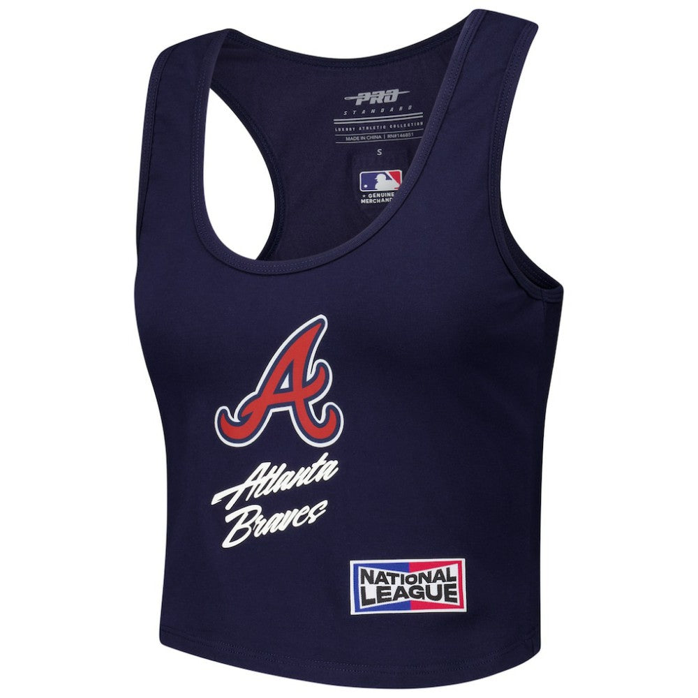 Atlanta Braves Pro Standard Women's Fast Lane Fitted Tri-Blend Cropped Tank Top - MLB