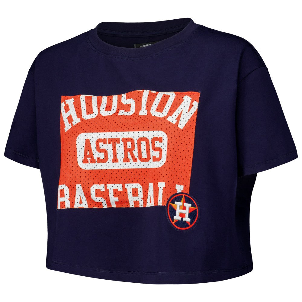 Houston Astros Pro Standard Women's Made To Play Boxy Cropped T-Shirt - MLB
