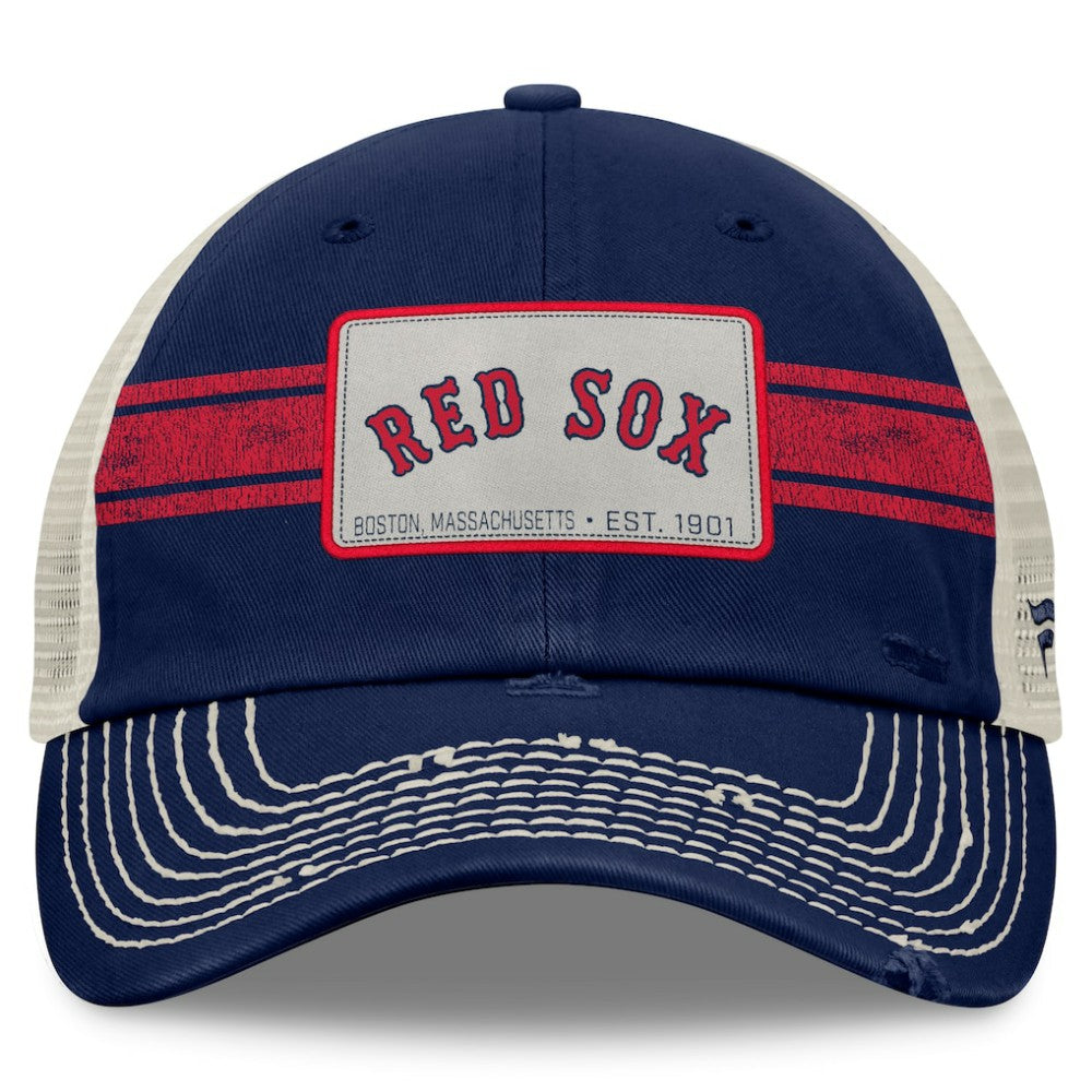 Boston Red Sox Fanatics  Heritage Stripe Trucker Adjustable Hat - MLB