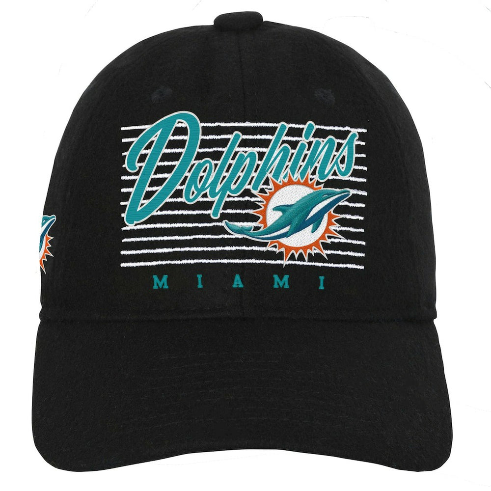 Miami Dolphins Youth Retro Wooly Adjustable Hat Black | NFL