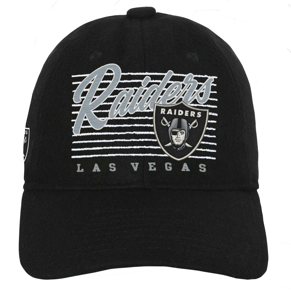Las Vegas Raiders Youth Retro Wooly Adjustable Hat Black | NFL