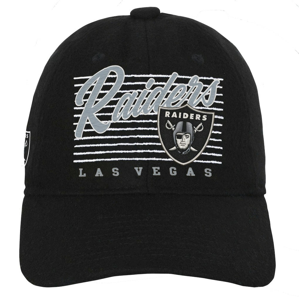 Las Vegas Raiders Youth Retro Wooly Adjustable Hat Black | NFL