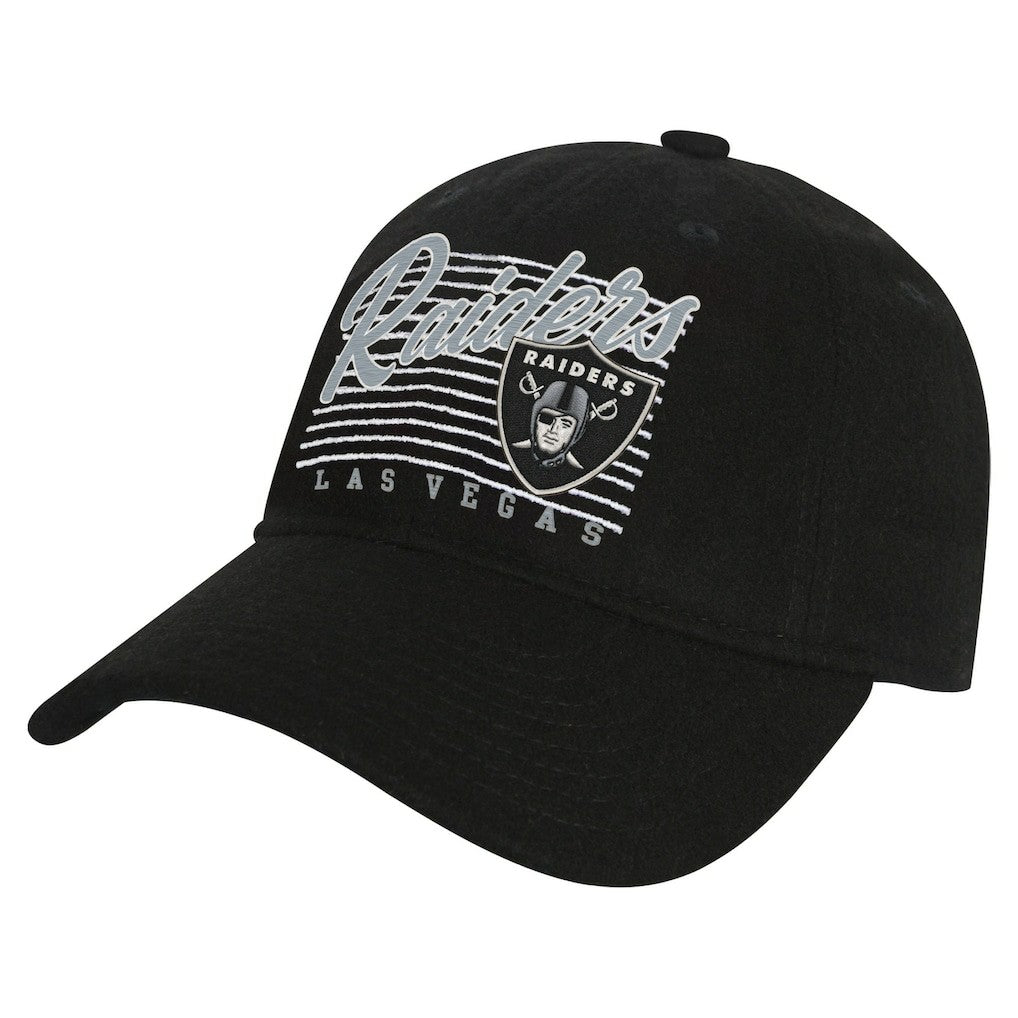 Las Vegas Raiders Youth Retro Wooly Adjustable Hat Black | NFL