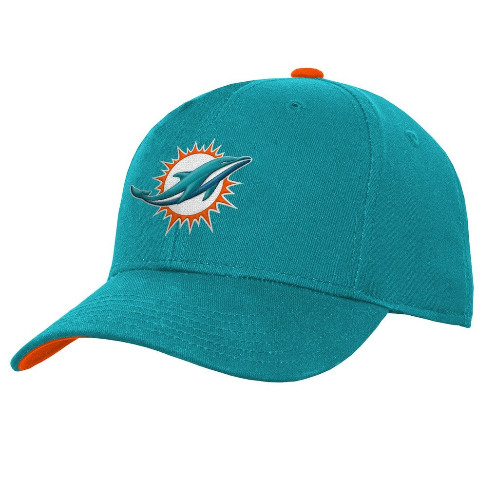Miami Dolphins Youth Team Pre-Curved Adjustable Hat Aqua | NFL