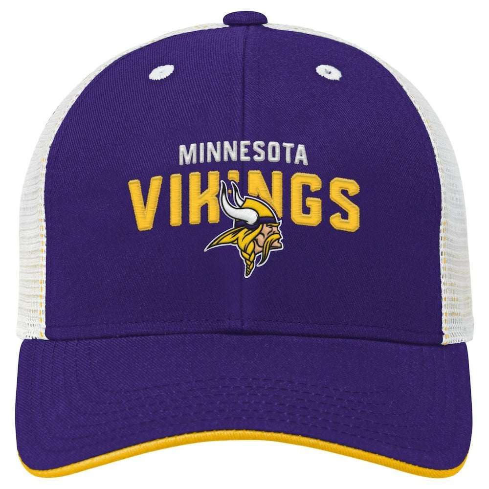 Minnesota Vikings Youth Core Lockup Trucker Adjustable Hat Purple | NFL
