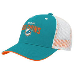 Miami Dolphins Youth Core Lockup Trucker Adjustable Hat Aqua | NFL