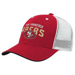 San Francisco 49ers Youth Core Lockup Trucker Adjustable Hat Scarlet | NFL