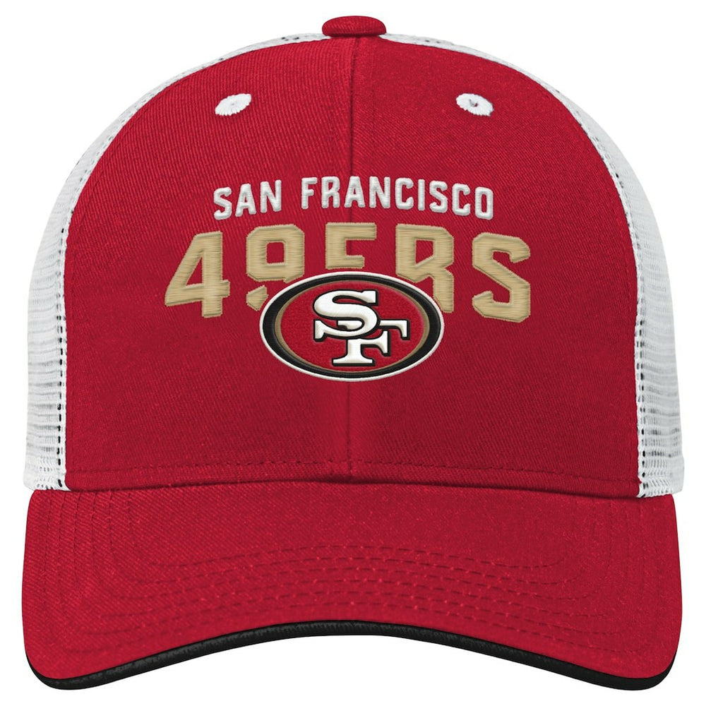 San Francisco 49ers Youth Core Lockup Trucker Adjustable Hat Scarlet | NFL