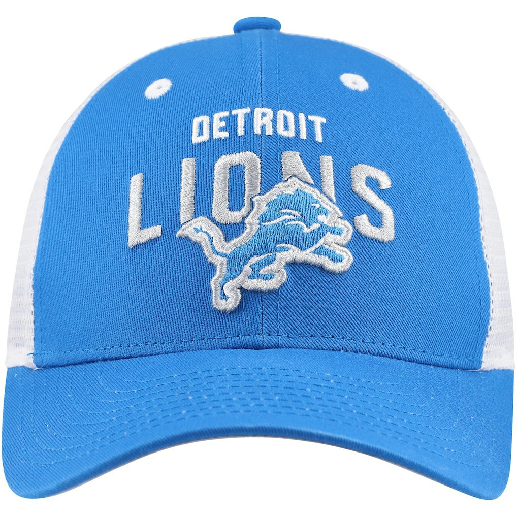 Detroit Lions Youth Core Lockup Trucker Adjustable Hat Blue | NFL